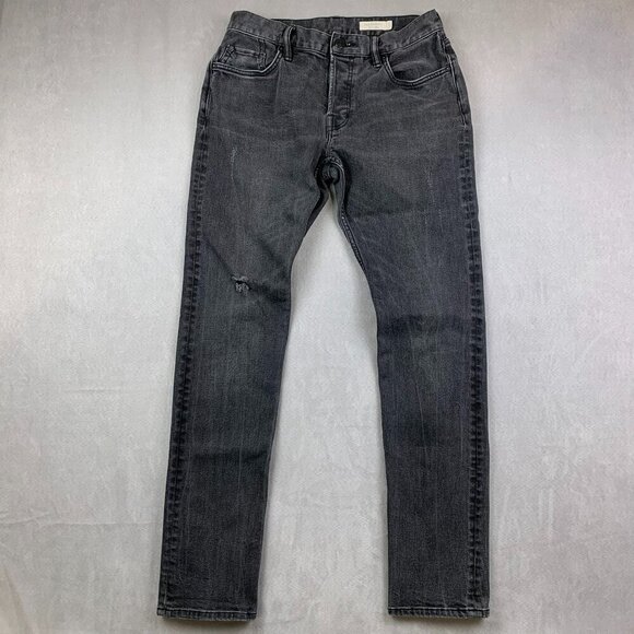 AllSaints Mens Pants 30x32 Gray Rex Slim Fit Soft Stretch Denim Jeans Distressed - Picture 1 of 11
